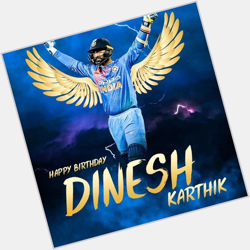  Happy Birthday Dinesh Karthik Blue heart     