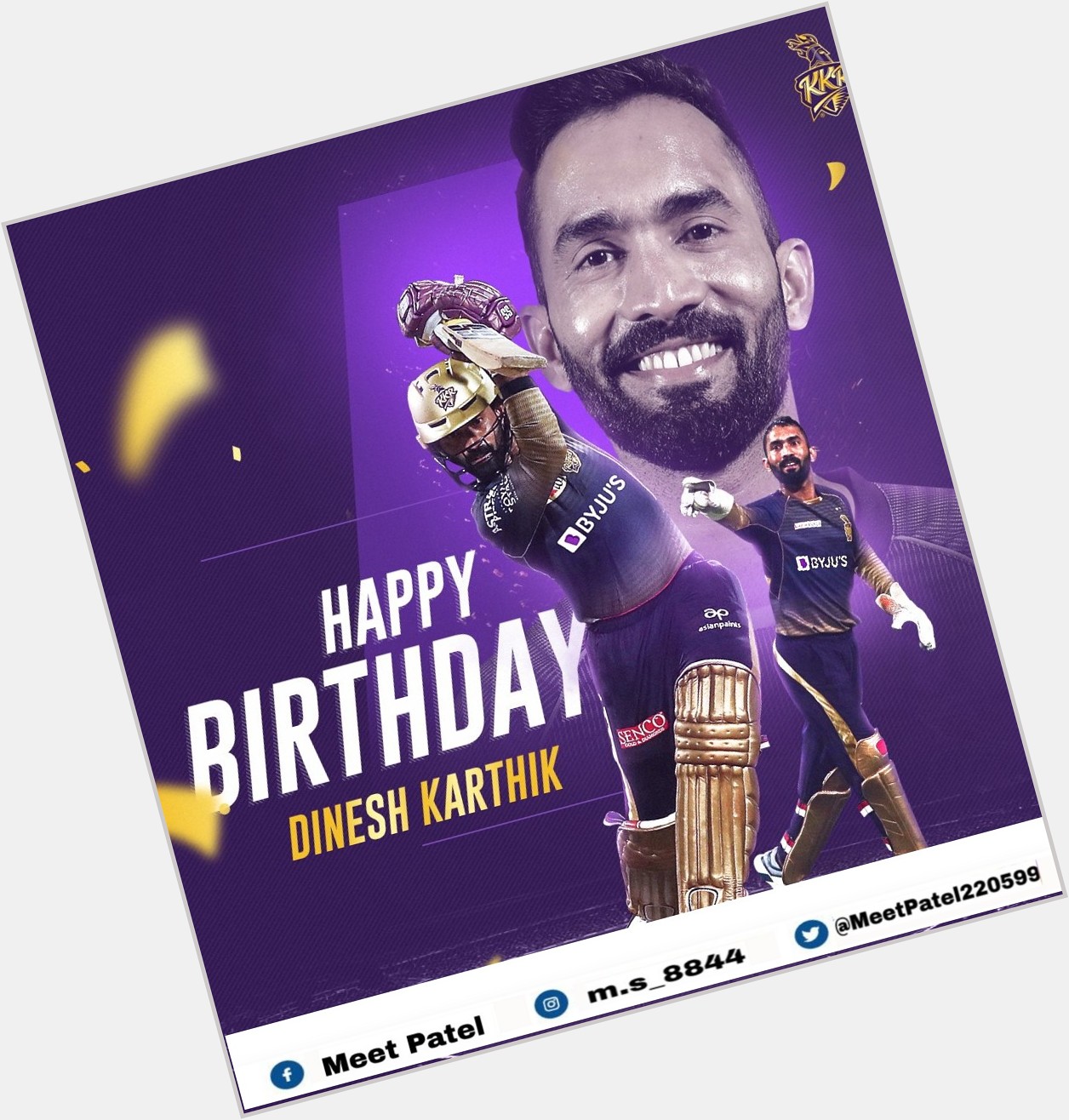 Happy birthday to wicket-keeper batsman, Dinesh Karthik    