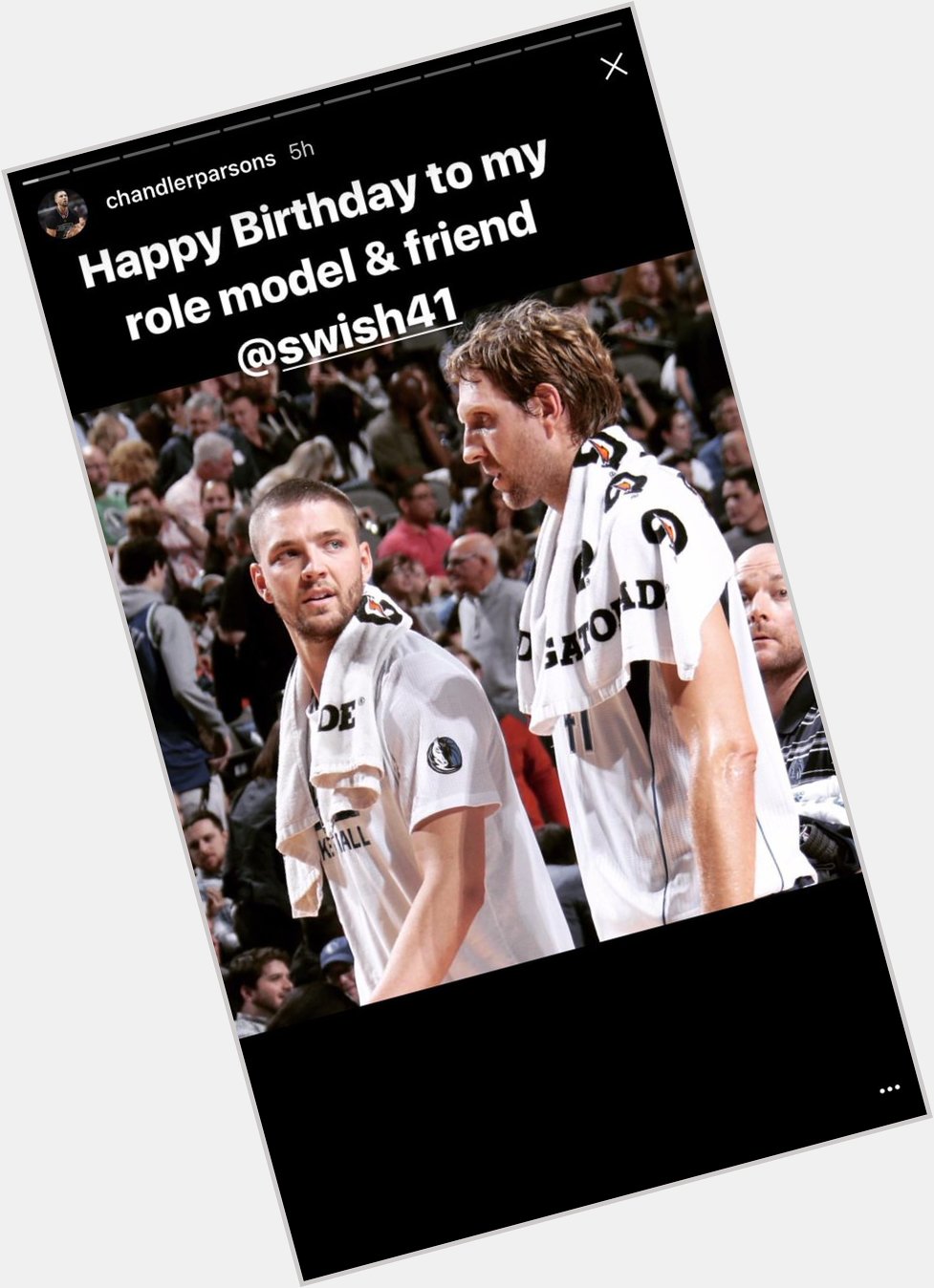 Chandler Parsons wished Dirk Nowitzki a Happy Birthday on IG 