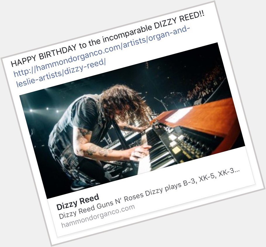 Happy birthday to our Hammond brother Dizzy Reed today!   