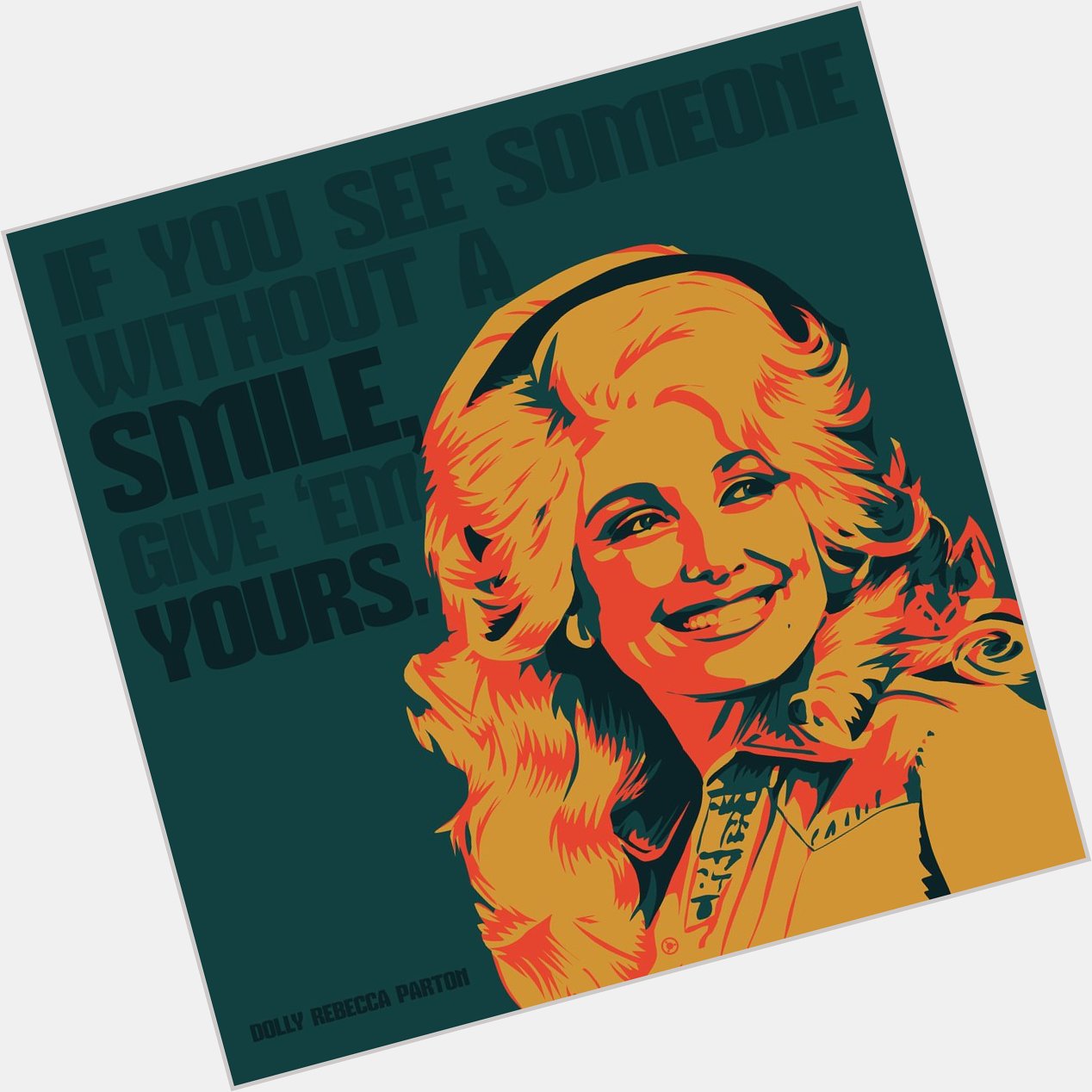 Dolly Parton (Happy Birthday!), Vector on Canvas, 20\"x20\" 