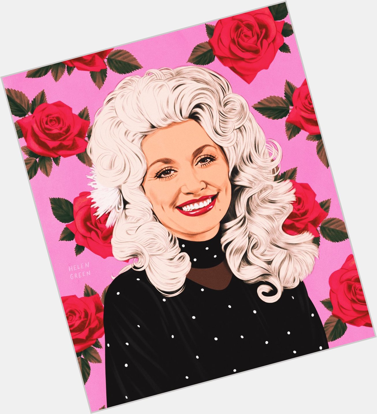 A belated Happy Birthday to the Queen portrait of Dolly Parton, by 