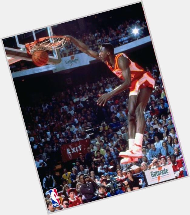 Happy birthday to the human highlight real Dominique Wilkins. I had this poster of him on my door as a kid 