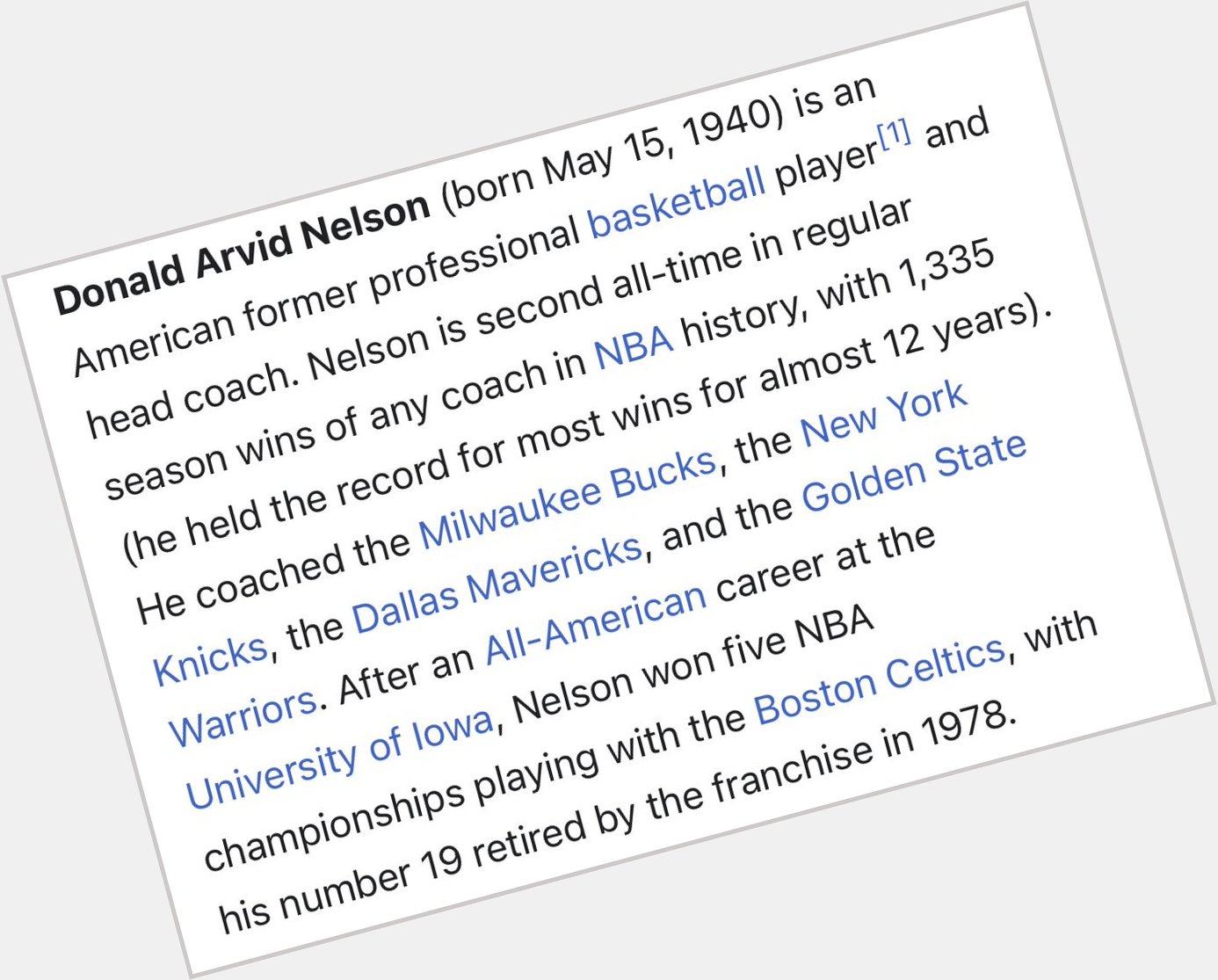 Happy birthday Don Nelson, the former coach of the Mavs, Bucks and Warriors  