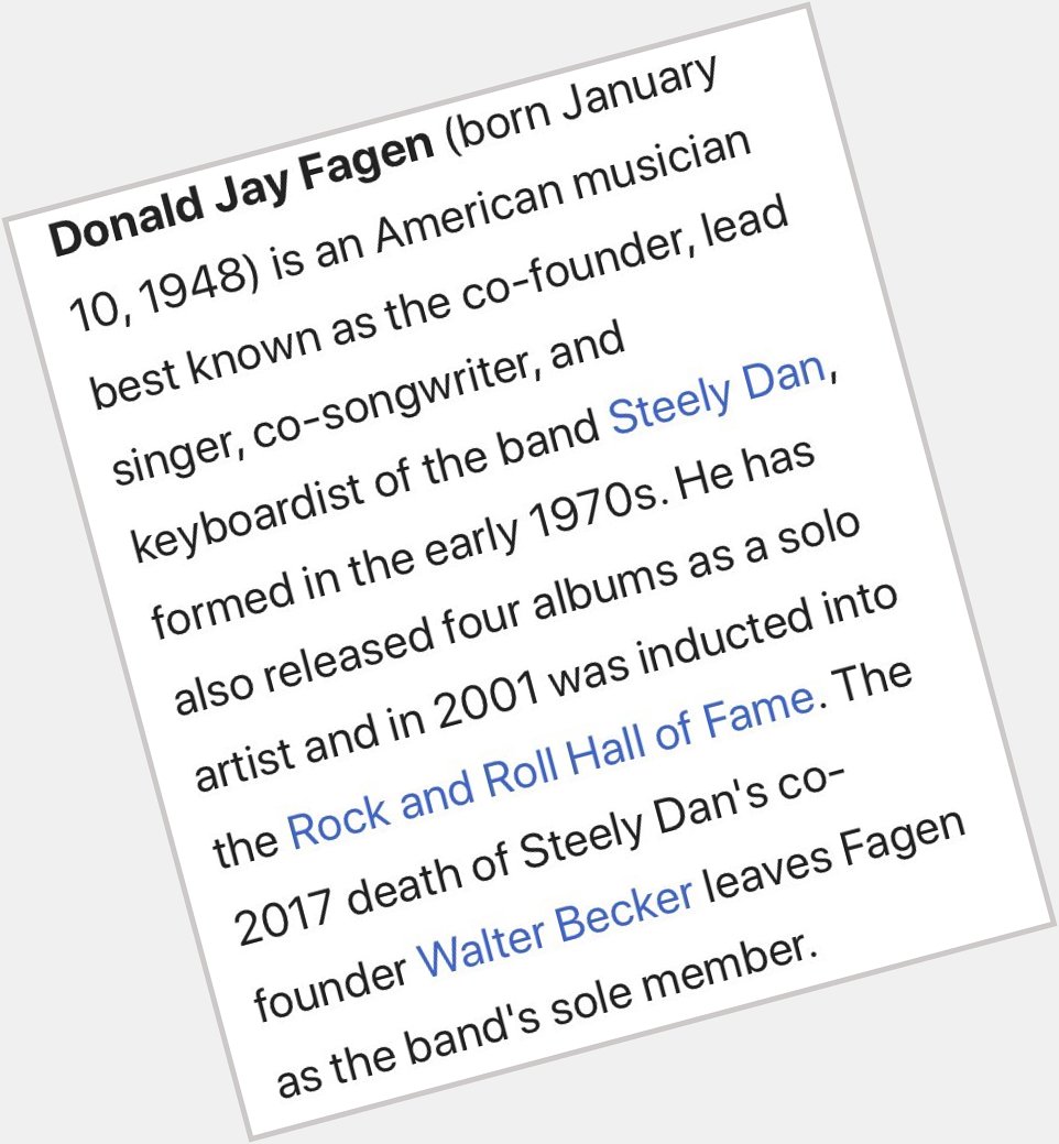   Happy Birthday Donald Fagen 