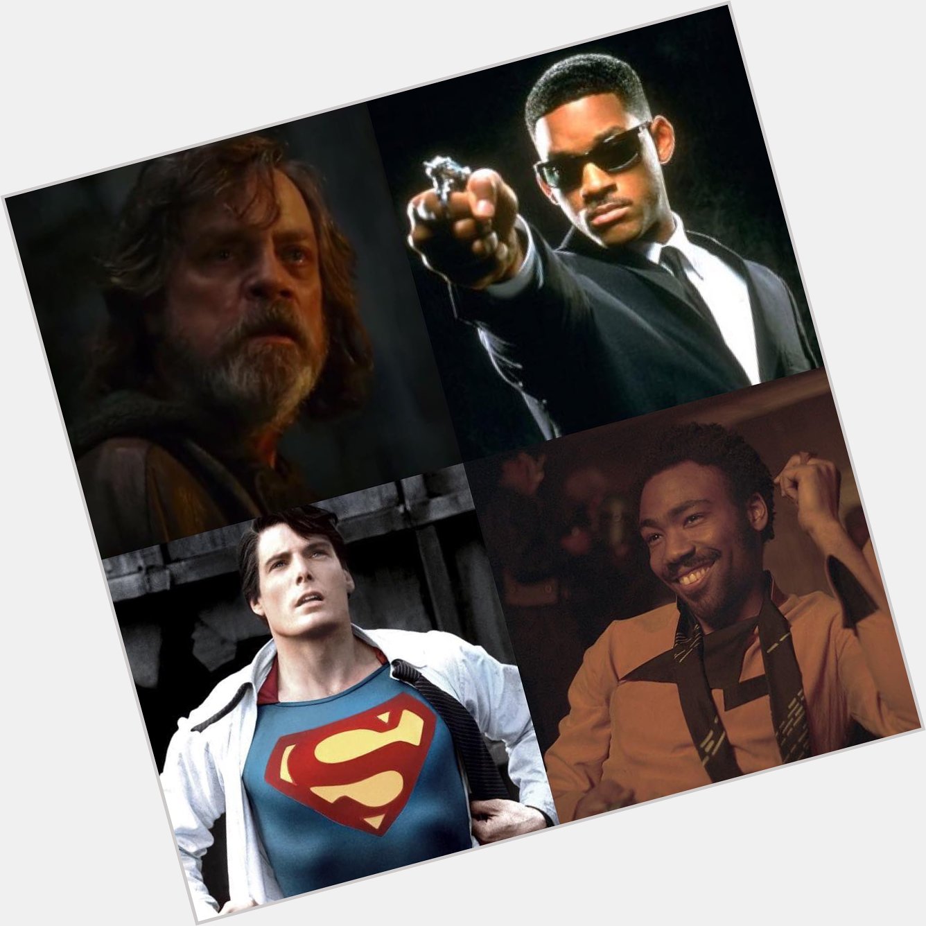 Happy birthday to Mark Hamill, Will Smith, Donald Glover and the late, great Christopher Reeve. Legends all. 