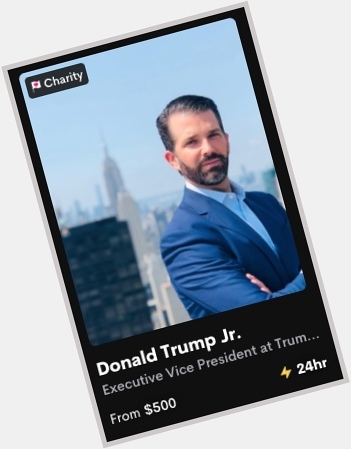 Donald Trump Jr Will Record a happy birthday Message For You For $500 on video app Cameo 
