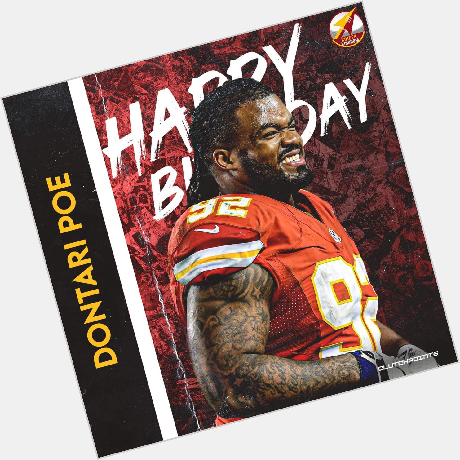 Chiefs Kingdom, let\s all greet 2x Pro Bowler Dontari Poe a happy 31st birthday!  