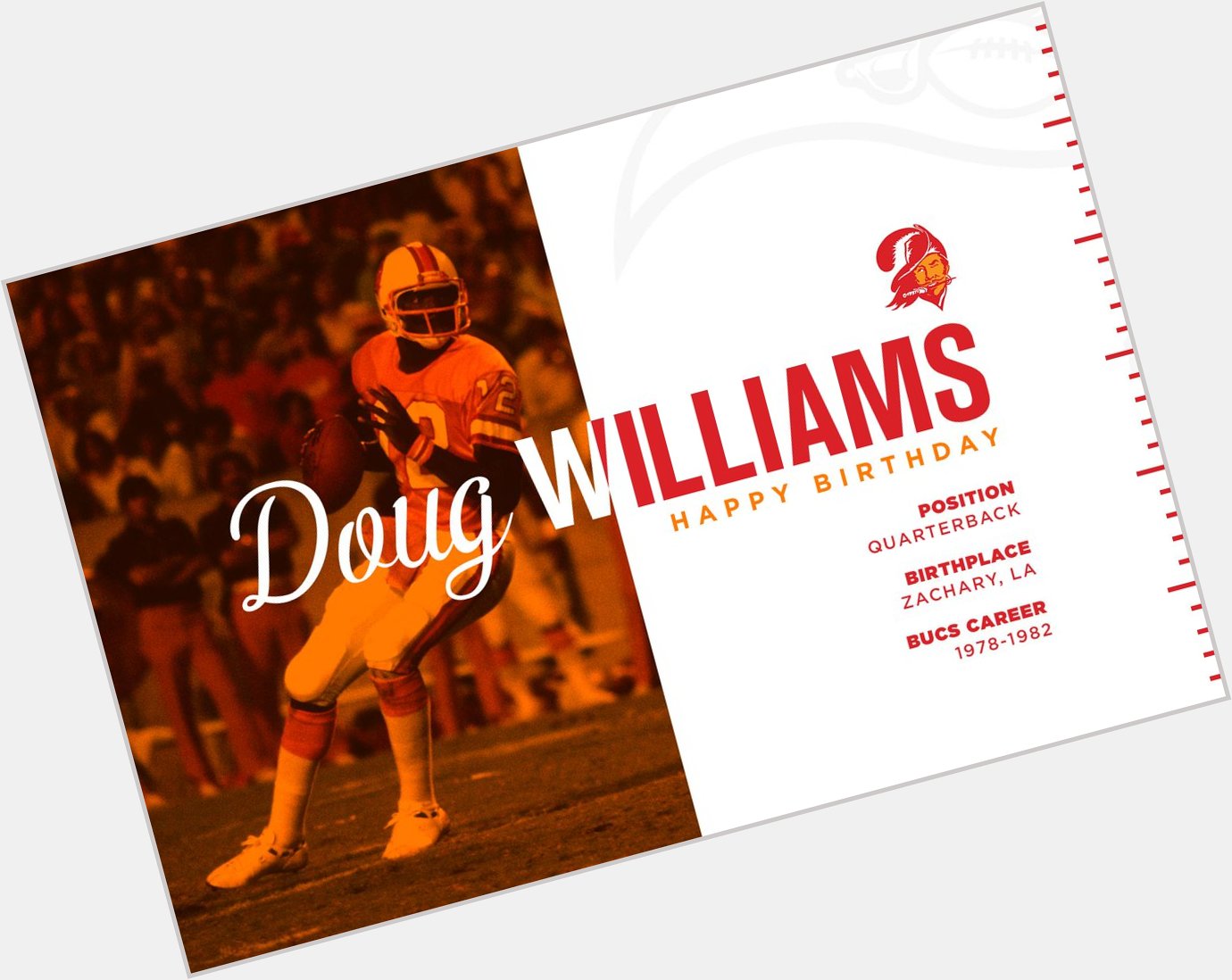 TBBuccaneers \"Happy Birthday to Ring of Honor member, Doug Williams! 