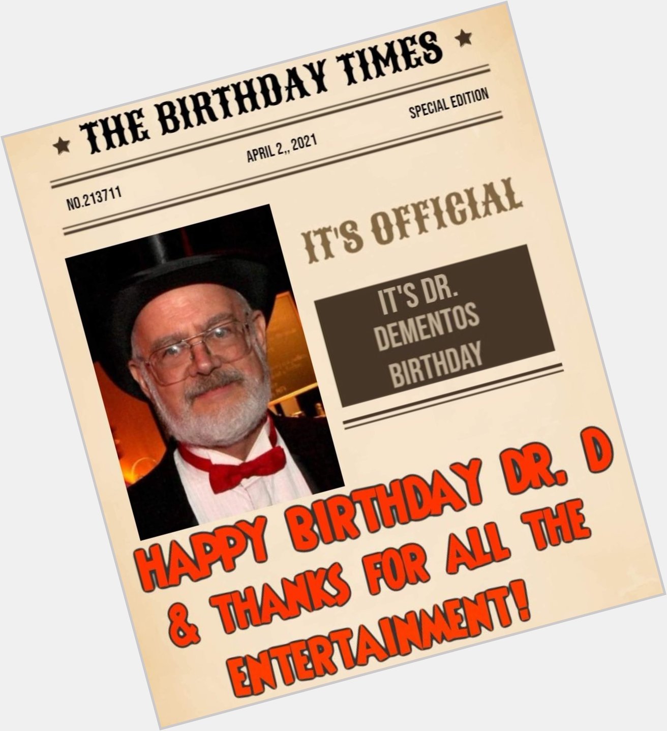 Happy Birthday Dr Demento  