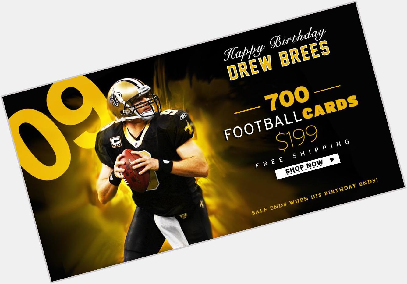 HAPPY BDAY! 700 DREW BREES FOOTBALL CARDS FOR $199 + FREE SHIPPING! SHOP HERE: 