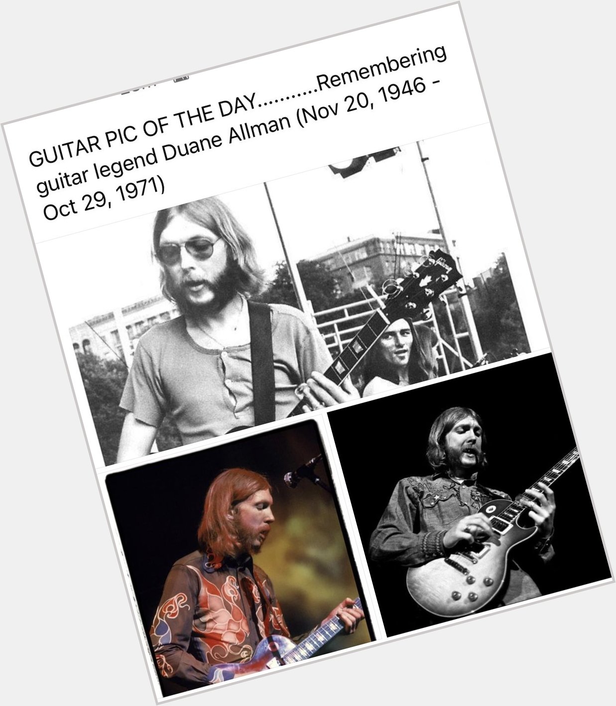   Looking great HAPPY BIRTHDAY same day as Duane Allman 