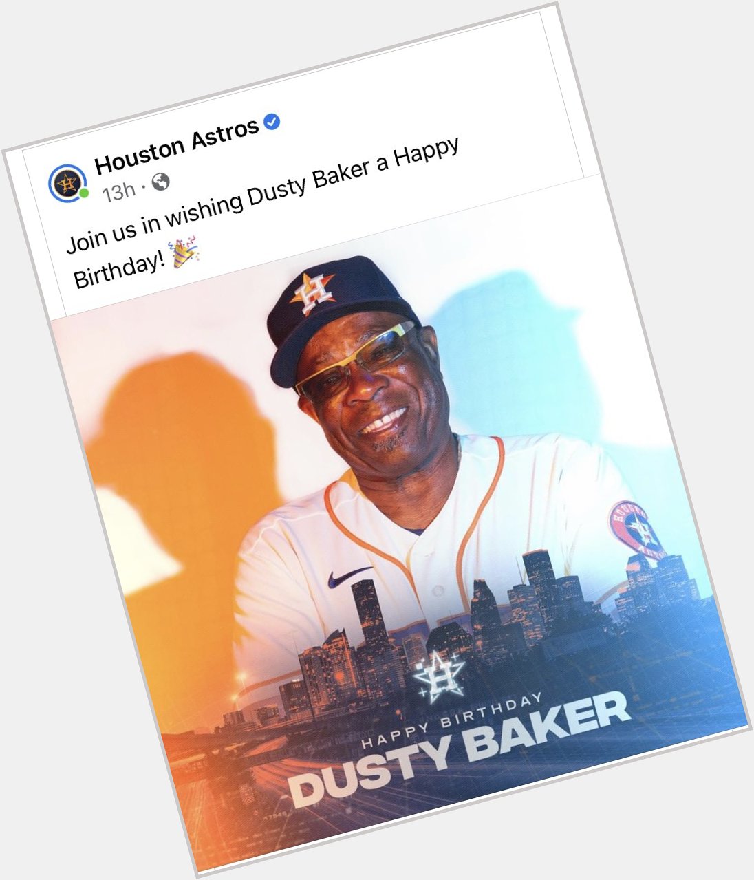 A belated  by 6 minutes Happy Birthday to Dusty Baker!!! 