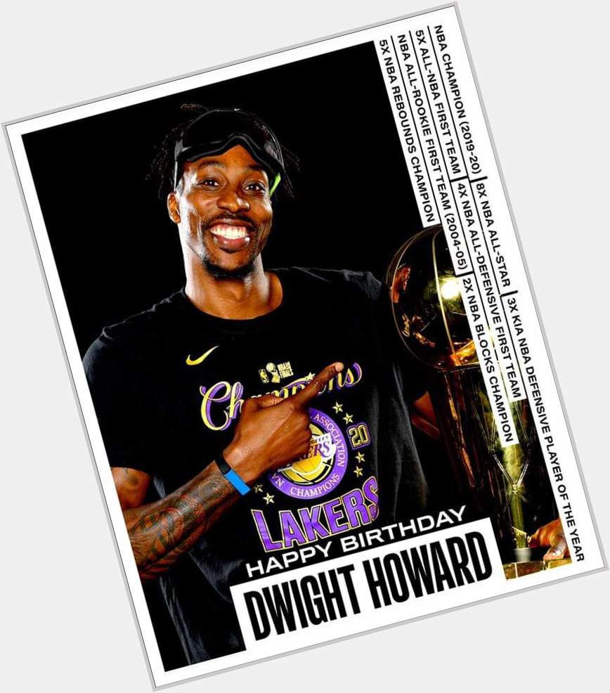 Join us in wishing Dwight Howard of the Los Angeles Lakers a HAPPY 36th BIRTHDAY! 