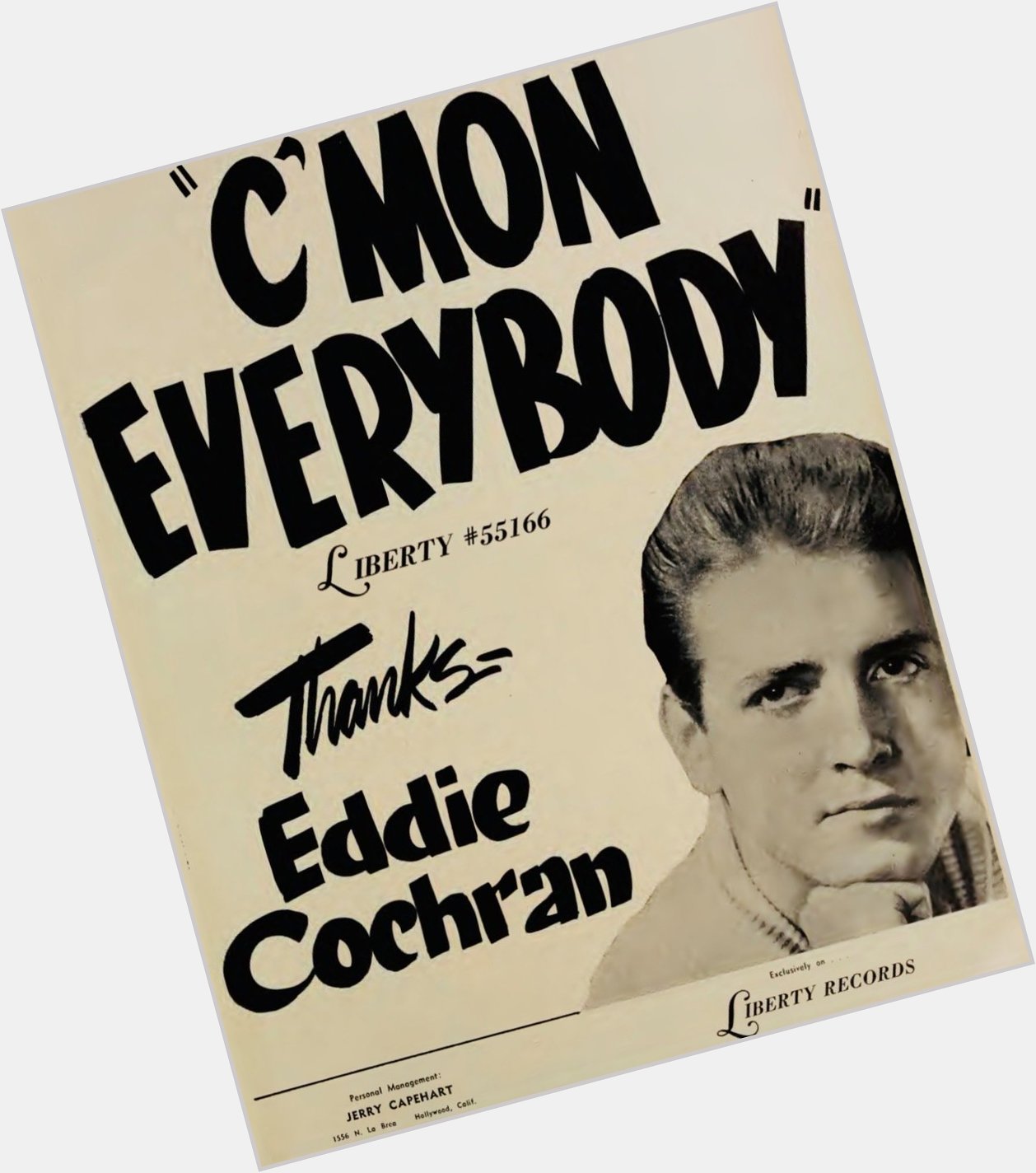 Happy Birthday, Eddie Cochran! You died too young. You were truly \"Somethin\ Else\". RIP 