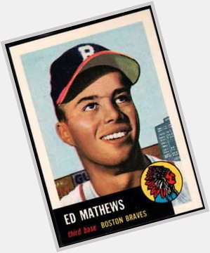 Happy birthday in heaven to Boston Braves great Eddie Mathews. 