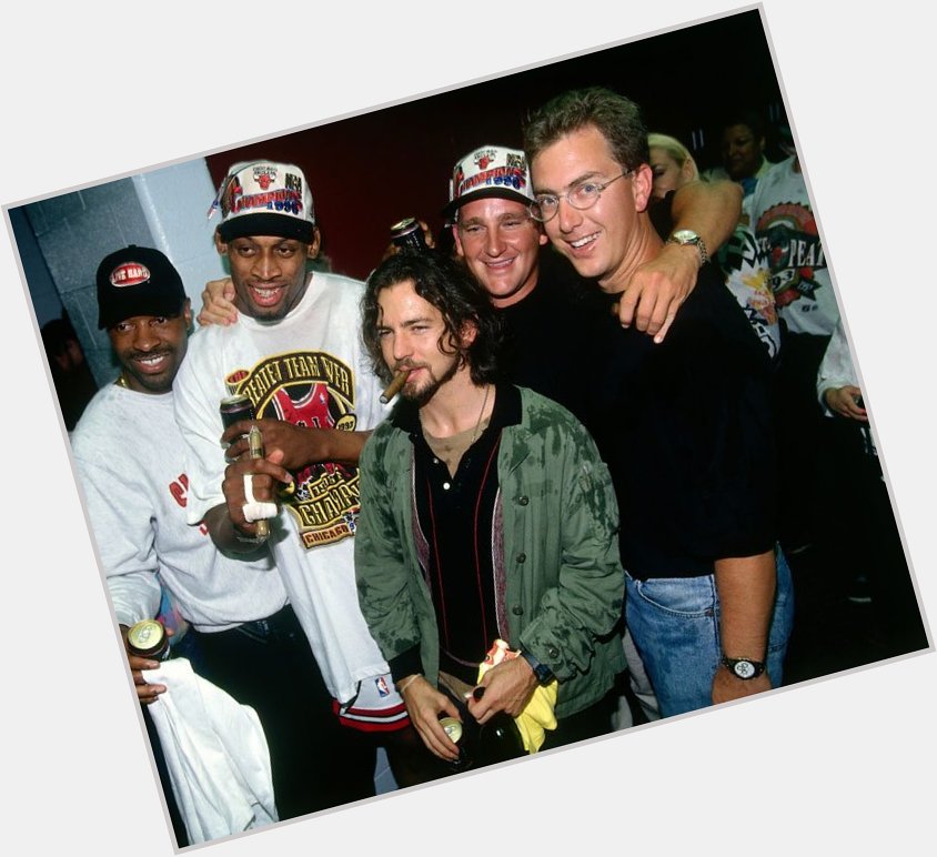  Happy Birthday Eddie Vedder. Here he is in 1996 celebrating the Bulls title: 