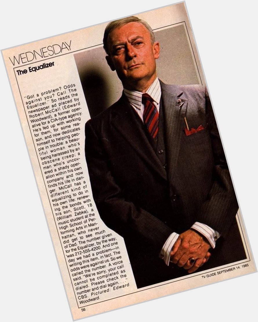 Happy Birthday to the late & great Edward Woodward. 