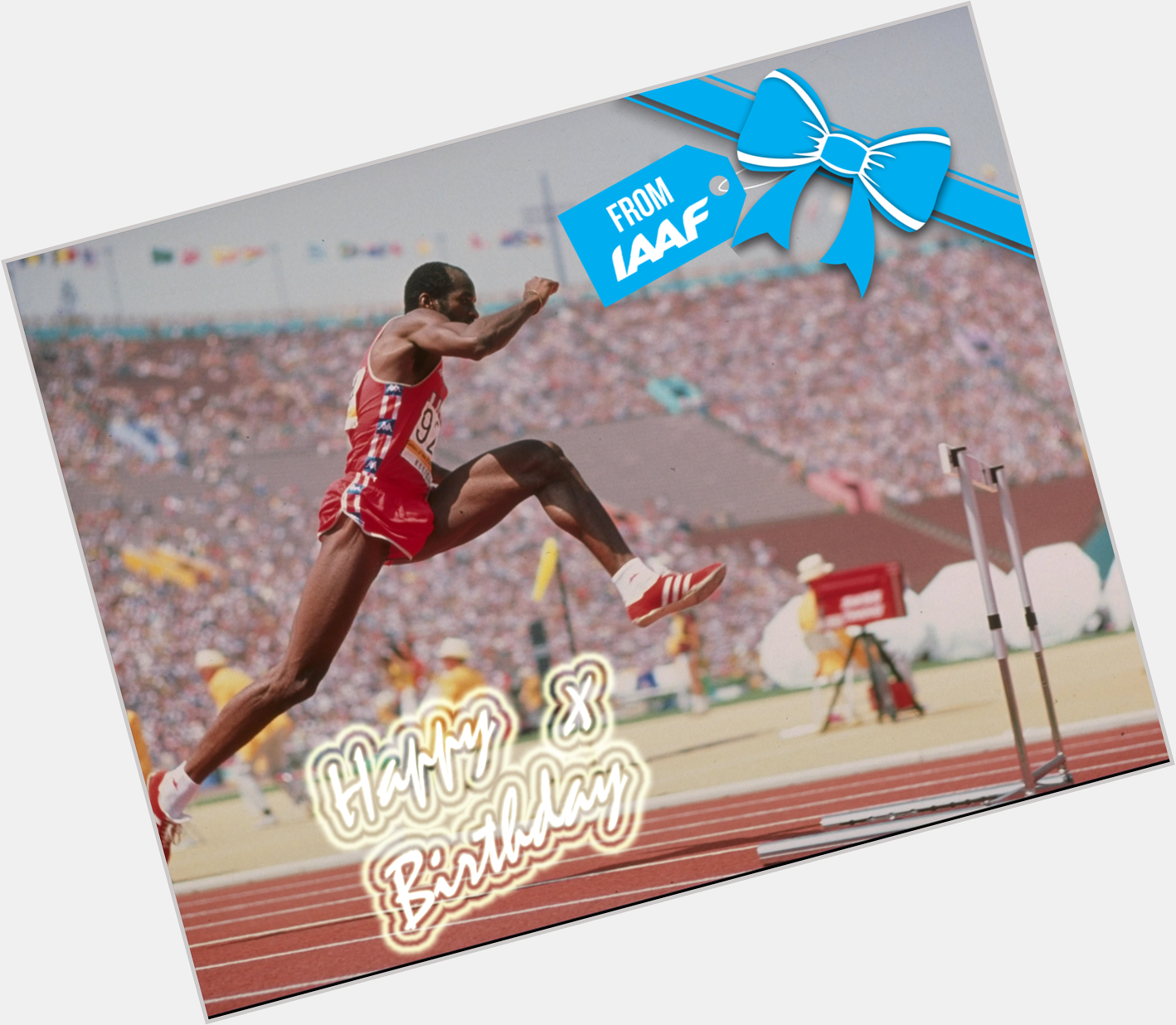 Remessageed IAAF (  Happy Birthday to double Olympic & World Champion Edwin Moses  