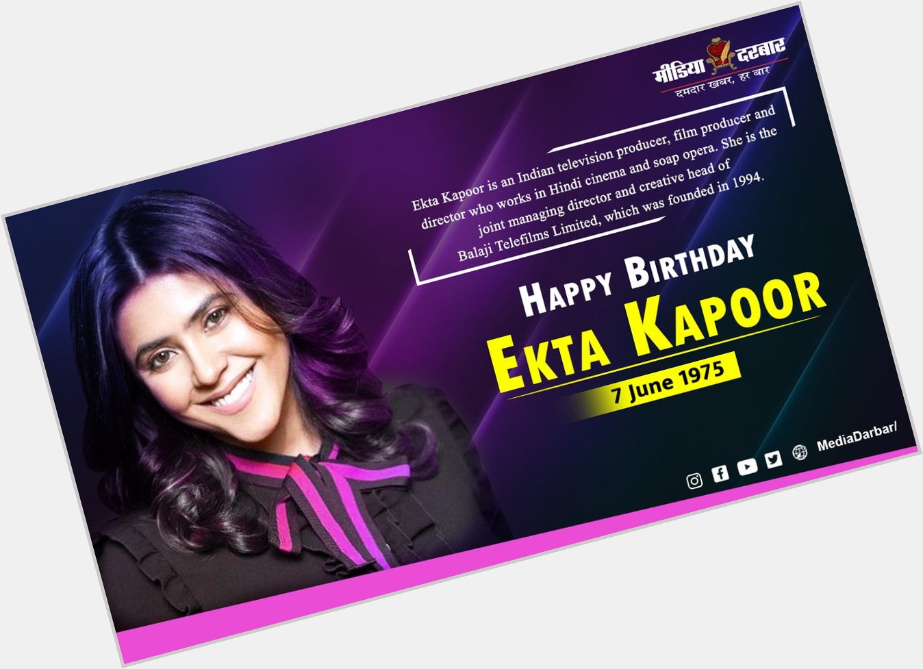 Wishing Happy Birthday To Ekta Kapoor  