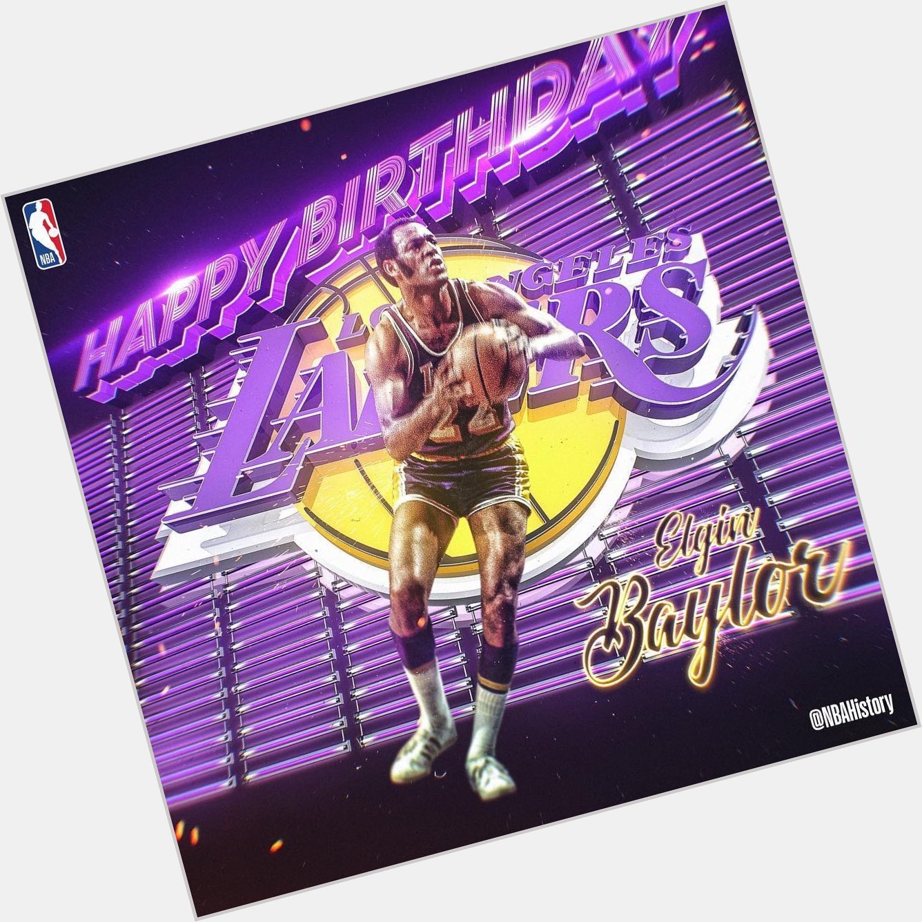 Happy Birthday to NBA Hall of Famer and Laker Legend Elgin Baylor 