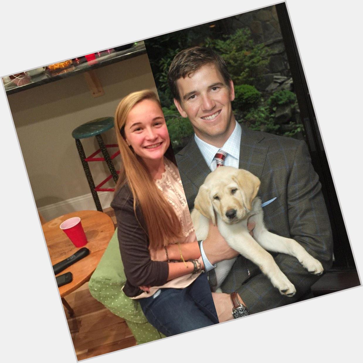 Happy Birthday to my twin, Eli Manning, thanks for the puppy   