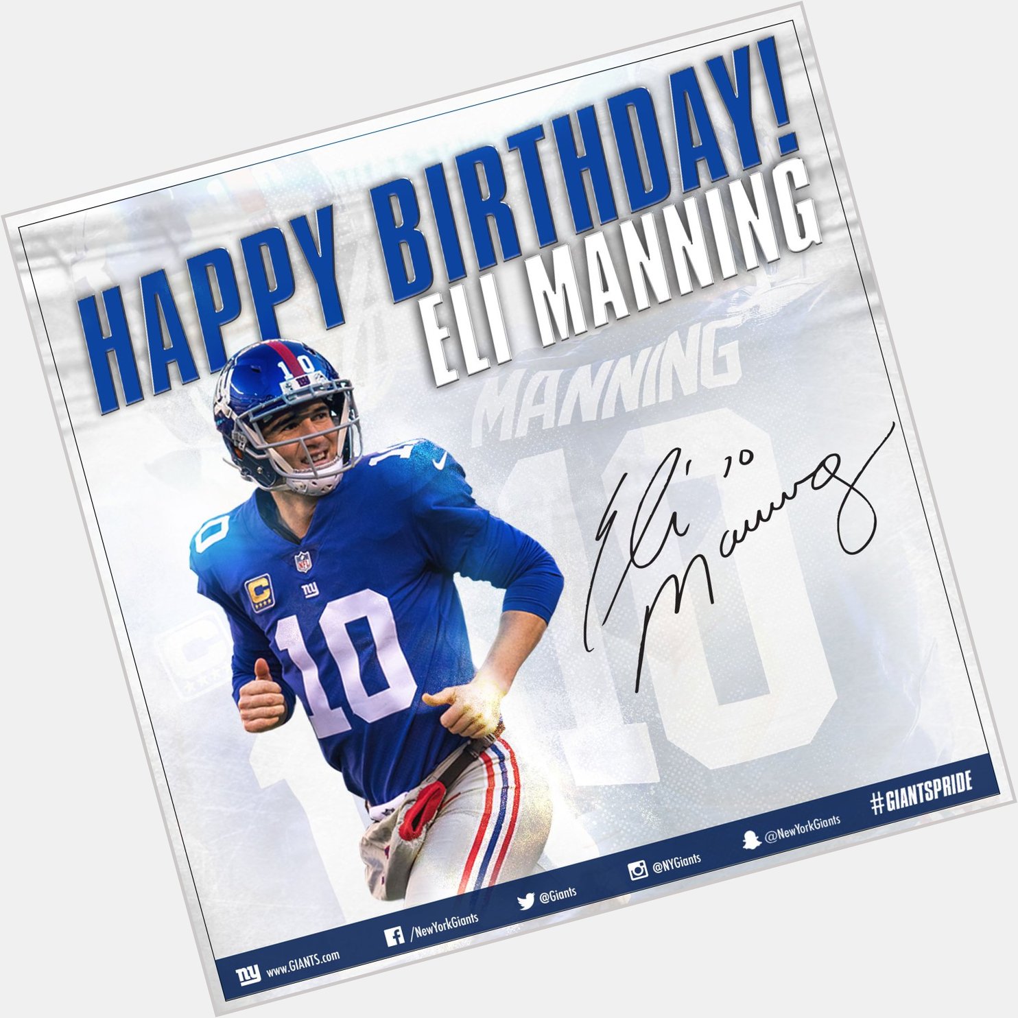 Happy Gday 3Li Happy Birthday to 2x Super Bowl MVP Eli Manning!     