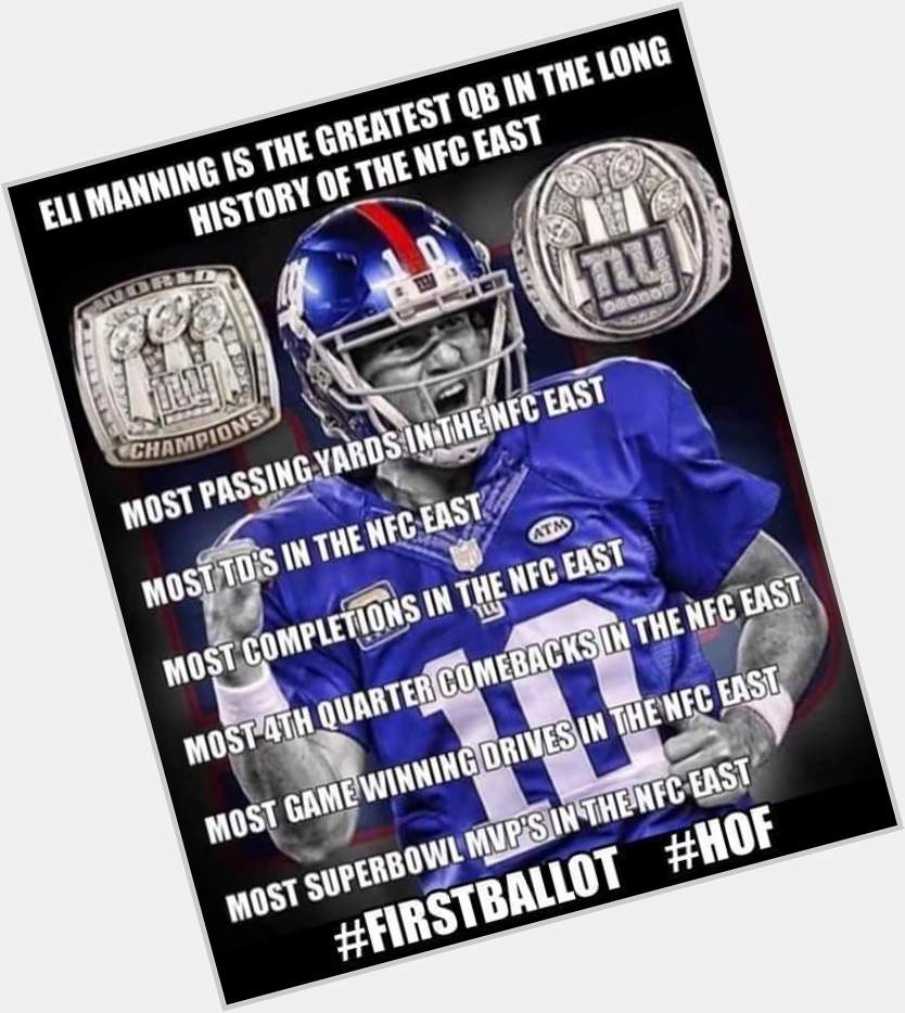Happy Birthday to the greatest quarterback to ever play in the NFC East. Eli Manning.   