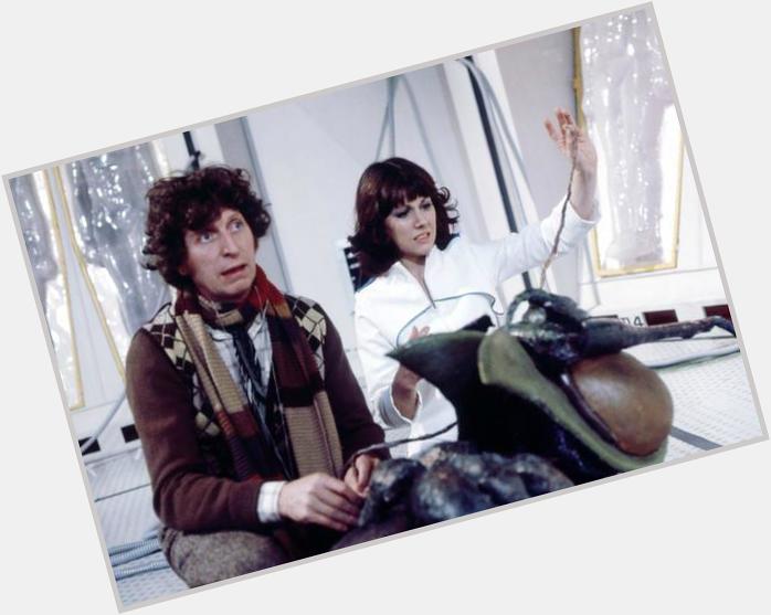 Tom Baker and Elisabeth Sladen in the TV series DOCTOR WHO episode THE ARK IN SPACE  1975.  Happy birthday Mr. Baker. 