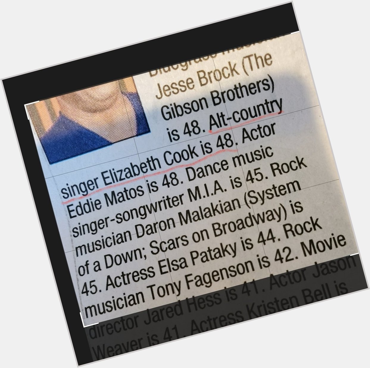  Look who made our local Chicago paper birthday list. Happy Birthday to you. 