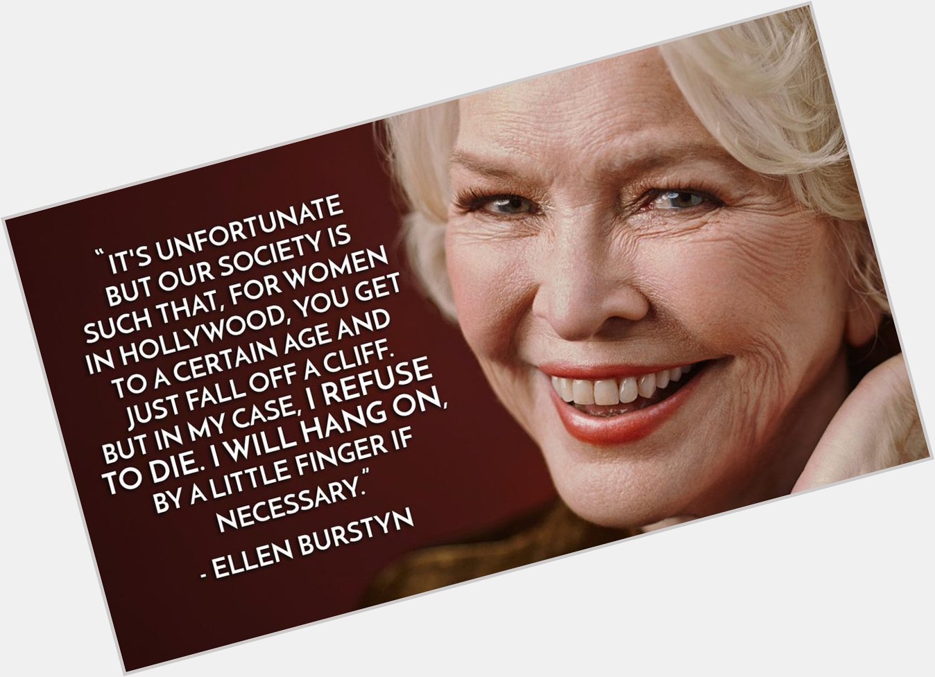 Happy Birthday to Oscar-winning actress Ellen Burstyn who, despite 57 years of acting, shows no signs of slowing ... 