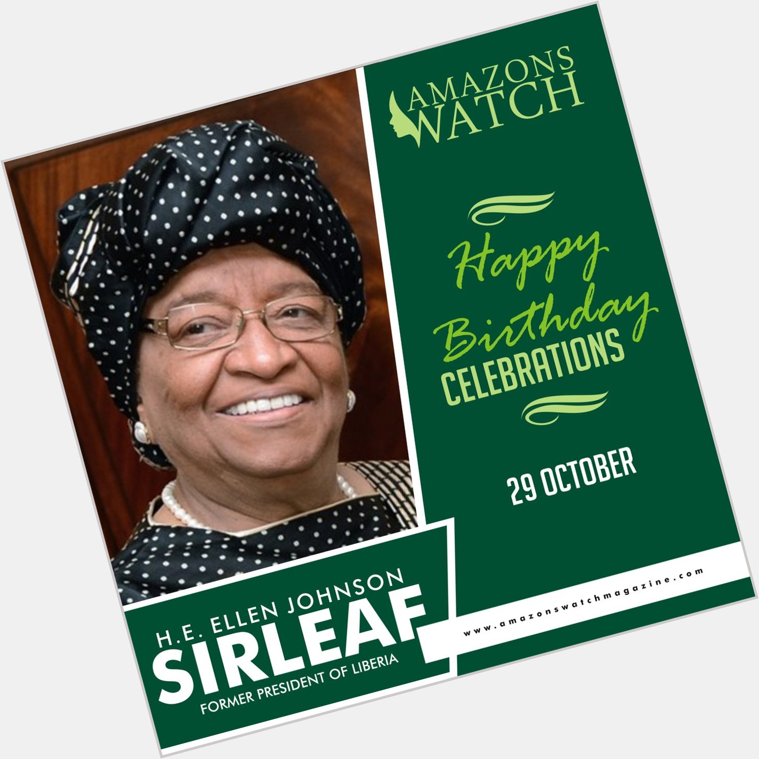 Happy Birthday to Her Excellency Ellen Johnson Sirleaf - Former President of Liberia. 