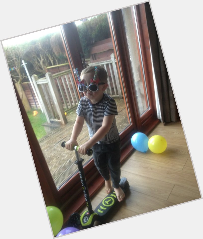 And a happy fourth birthday to the youngest of the trio, our James, seen here earlier as Elton John. 
