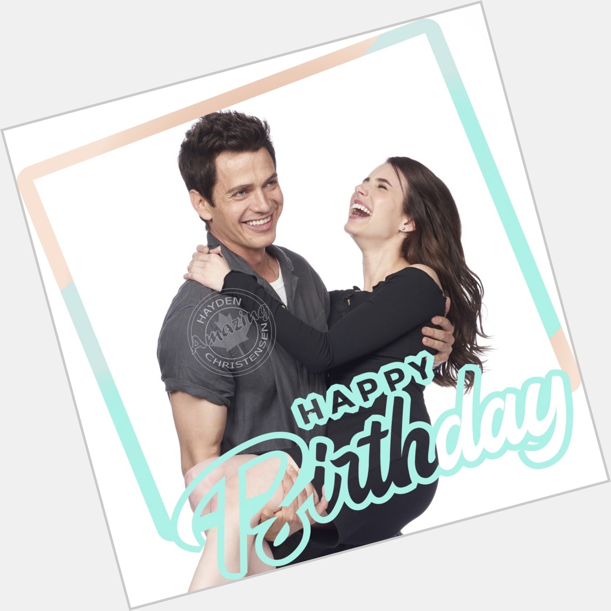 Happy birthday to cheerful Hayden Christensen and Emma Roberts for Litlle Italy promotional 