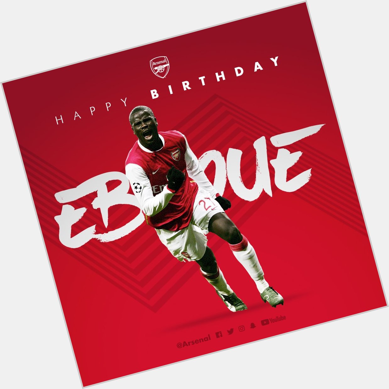  Happy 35th birthday to you, Emmanuel Eboue - and thanks for always putting a smile on our faces! 