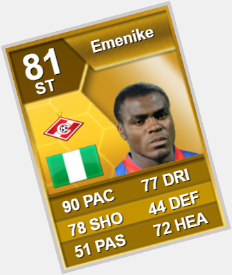 Happy Birthday Emmanuel Emenike!

This FIFA 12 Ultimate Team card... 