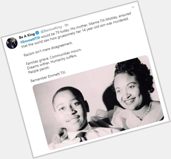 HAPPY BIRTHDAY EMMETT TILL

Thought-provoking message of the Day: 