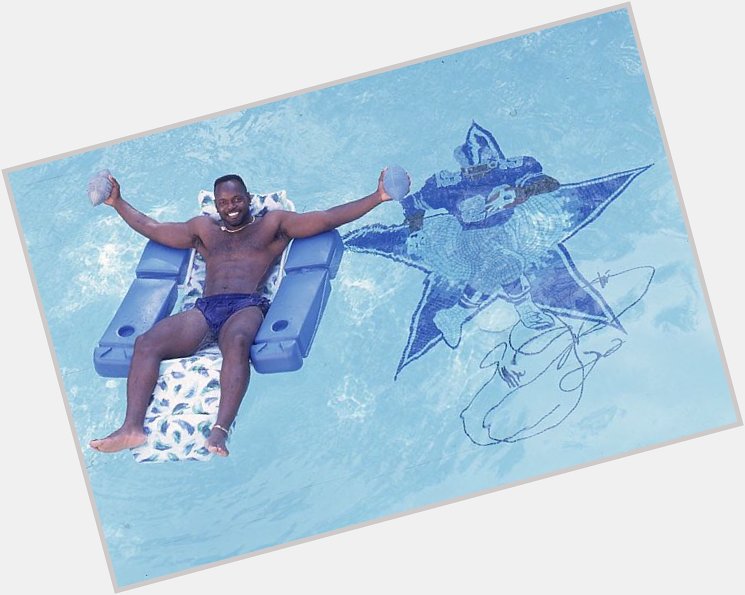(1996) Emmitt Smith relaxing in his custom pool   Happy Birthday Emmitt Smith!   