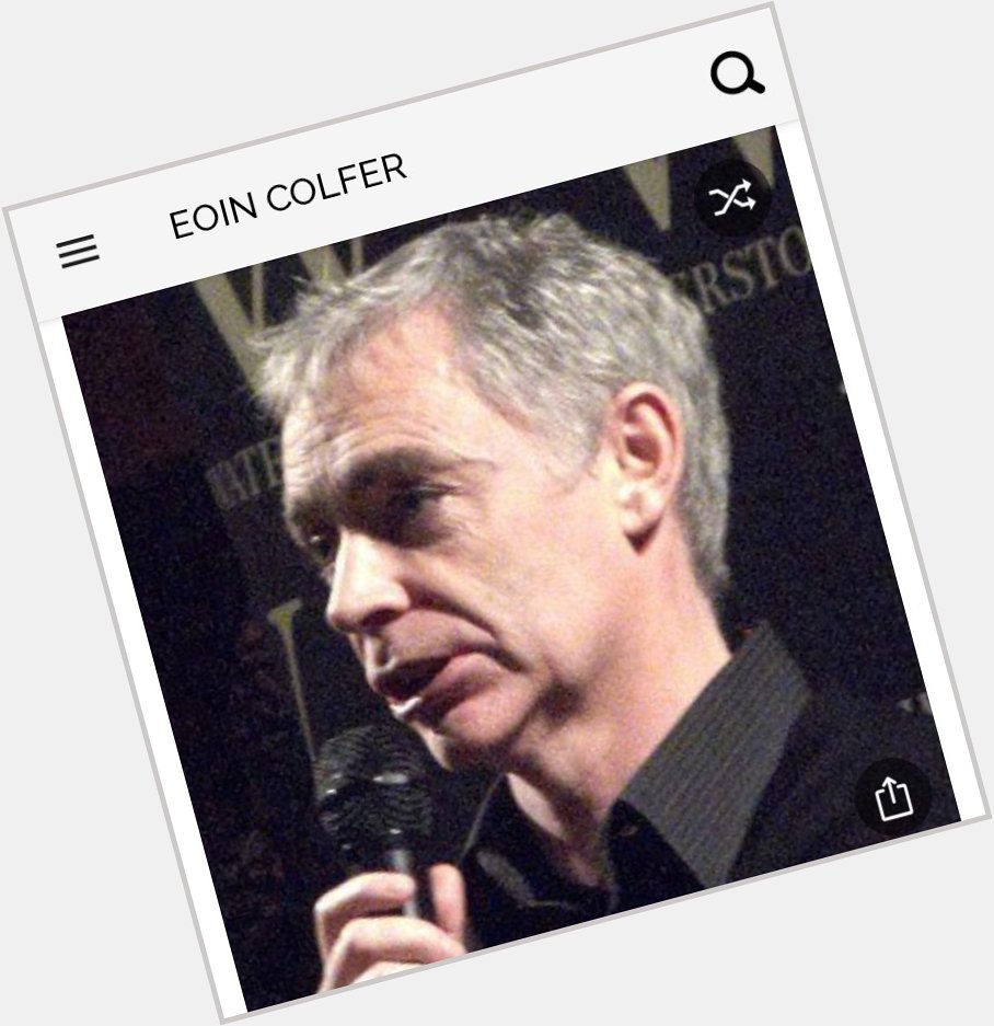 Happy birthday to this great children\s author.  Happy birthday to Eoin Colfer 