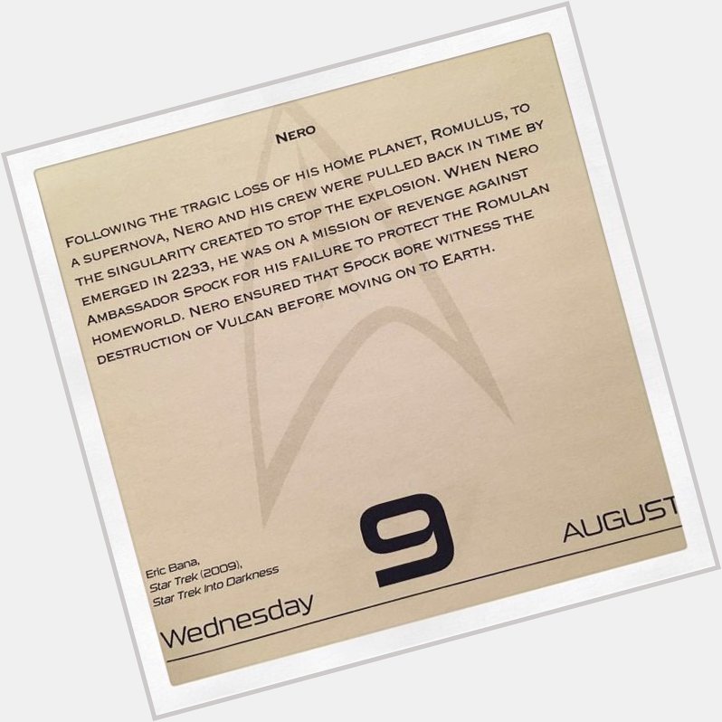  Star Trek (2009)
August 9, 1968 - Happy Birthday to Eric Bana! 