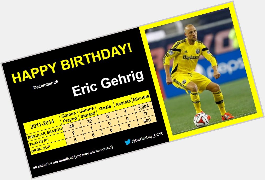 12-25
Happy Birthday, Eric Gehrig!   