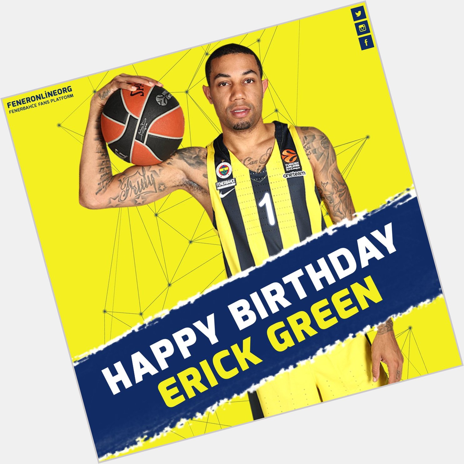 Bugün oyuncumuz Erick Green\in do um günü. Happy birthday Erick! 