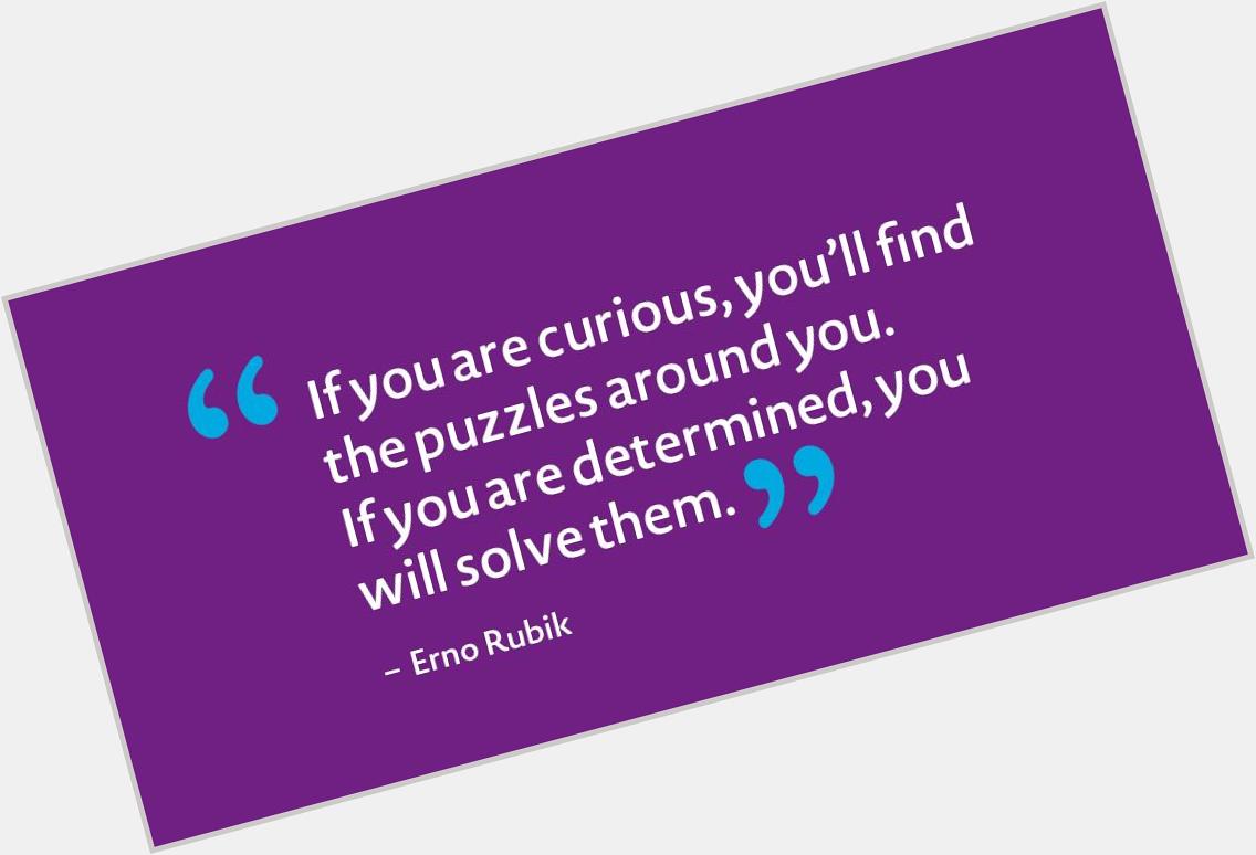 Happy birthday to puzzlemaker extraordinaire Erno Rubik! Watch for great 