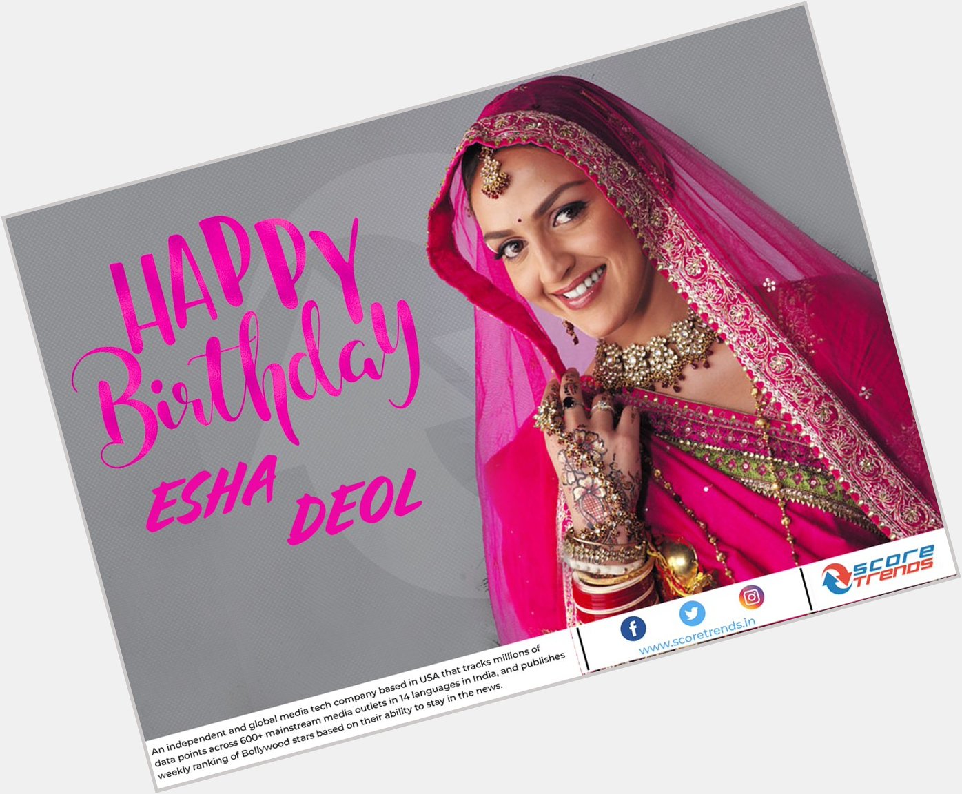 Score Trends wishes Esha Deol a Happy Birthday!! 