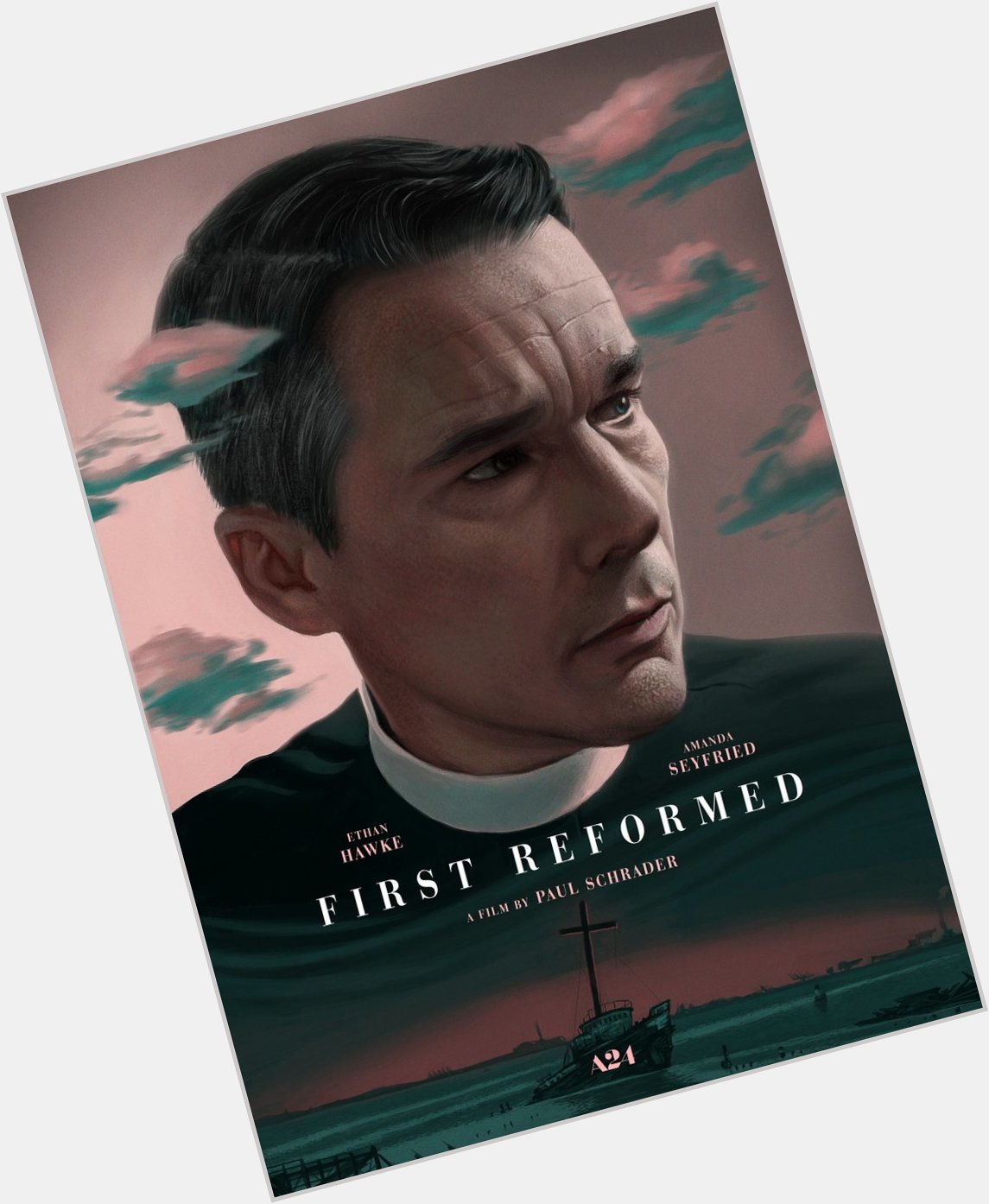 Happy birthday, Ethan Hawke!
This was my reimagined First Reformed (2018) poster, an A24 gem. 