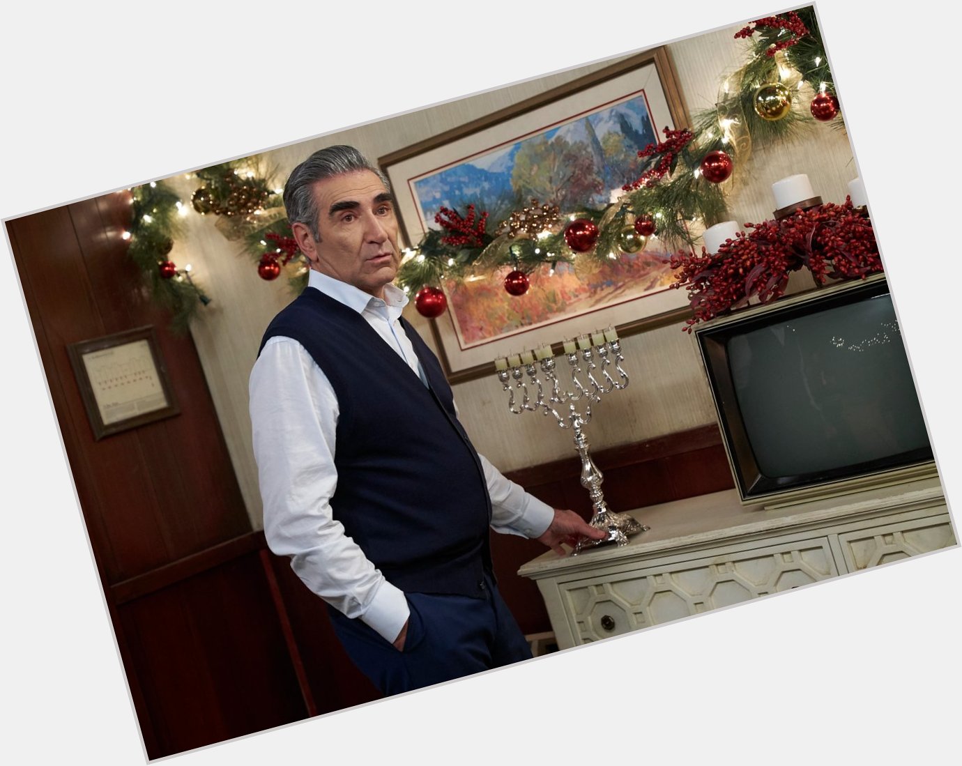 We\re celebrating two things today:

- the last day of Hanukkah
- Eugene Levy\s birthday

happy holidays! 