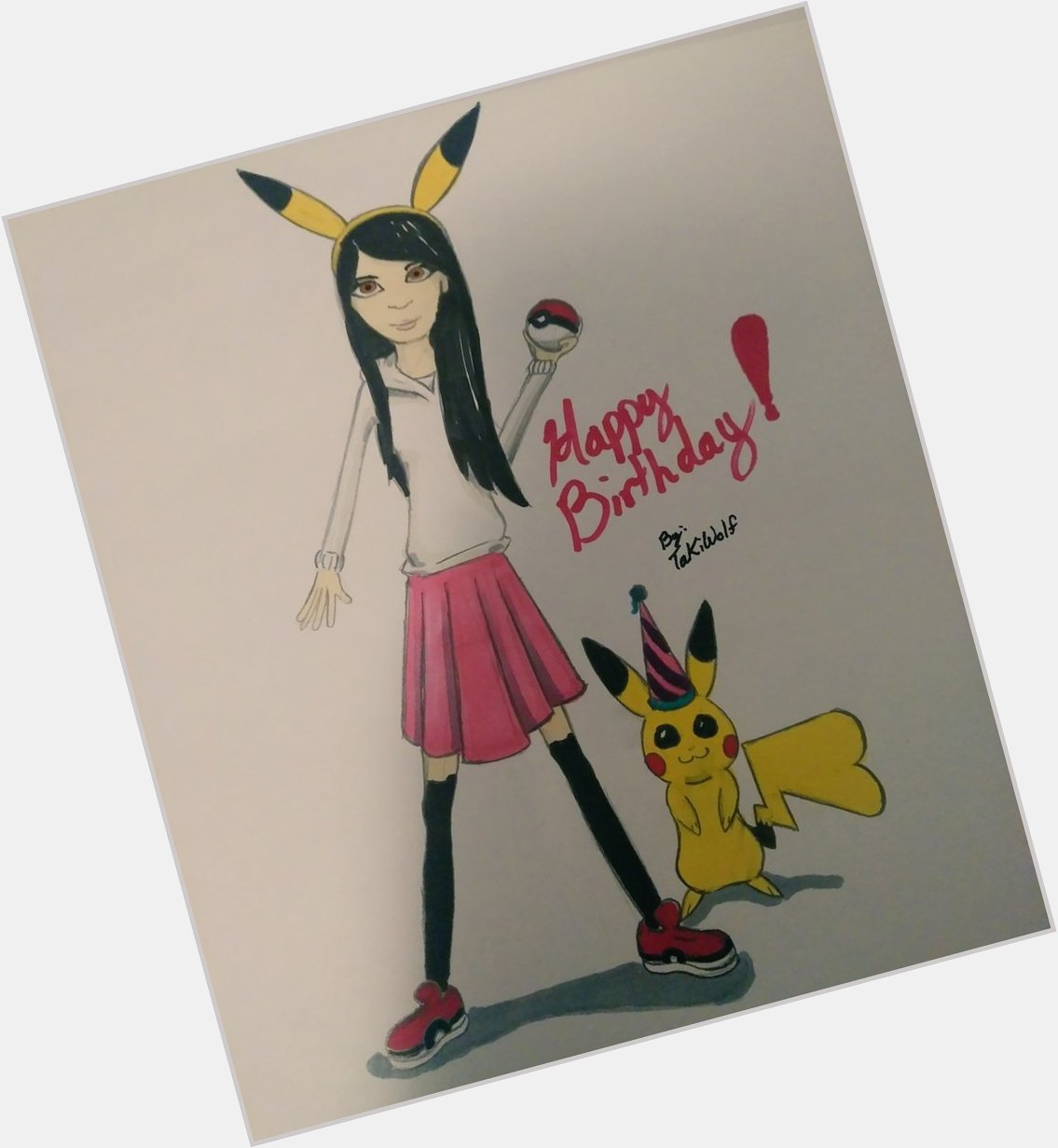  Happy Birthday! I don\t know if you captureda pikachu yet, so i drew you one as birthday gift! 