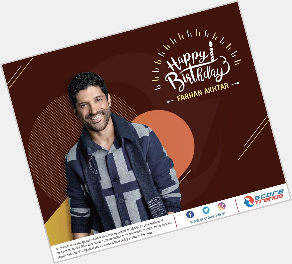 Score Trends India wishes Farhan Akhtar a very Happy Birthday! 