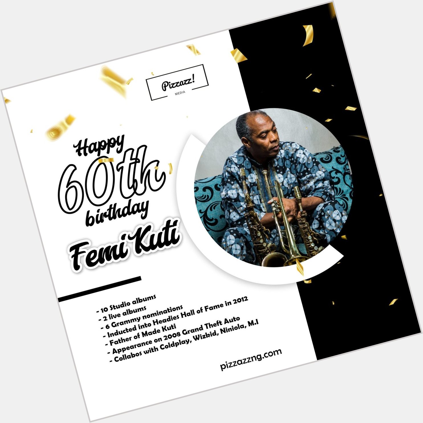 Happy 60th birthday to the legendary Femi Kuti Music royalty to the bone  