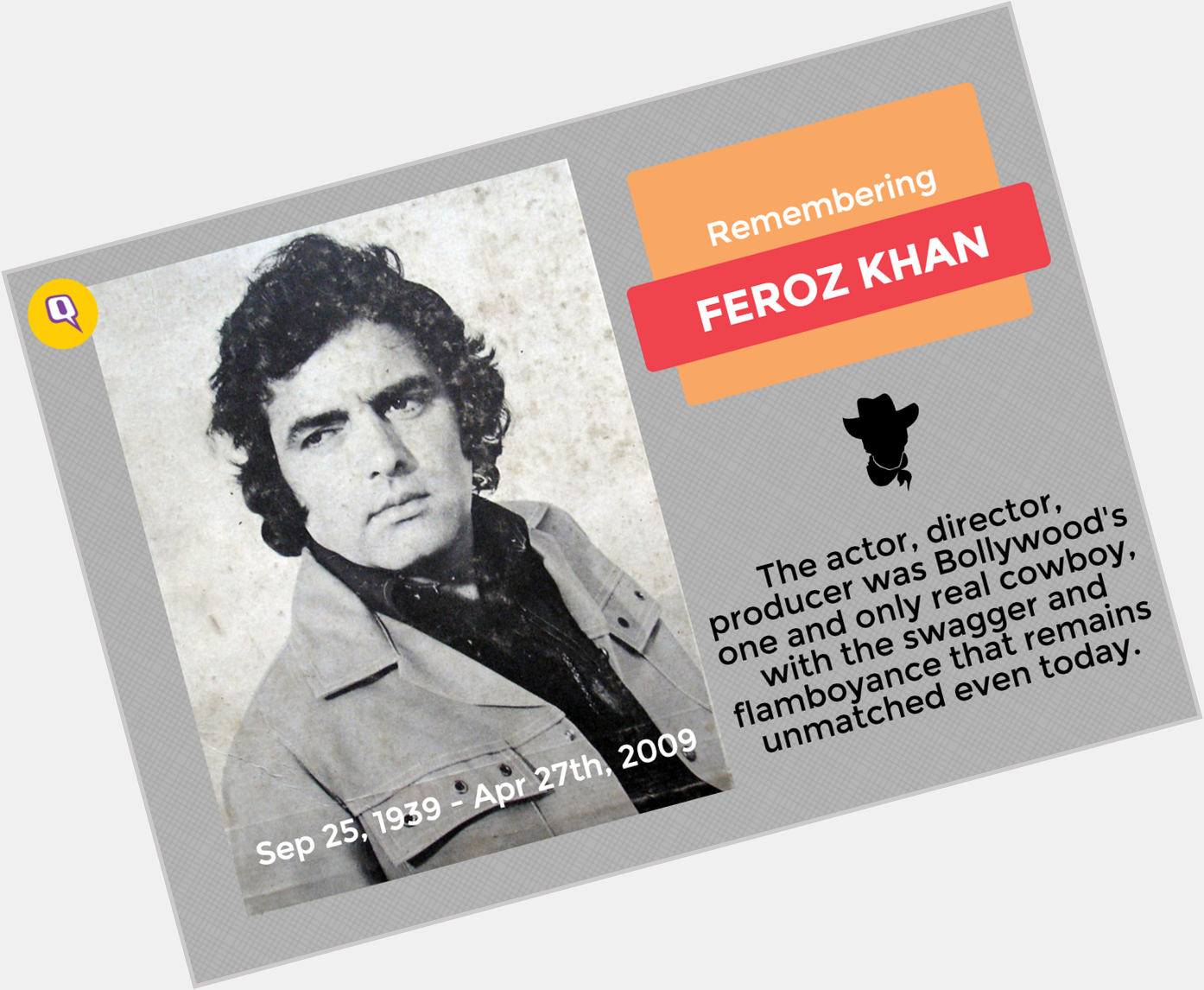 Happy Birthday Feroz Khan, the original cowboy of Hindi cinema. 